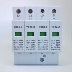 Zvodič prepätia 3+N - trieda C, In 20kA, Imax40kA, nap.ochranná hladina <1,4kV, (8-20 us)